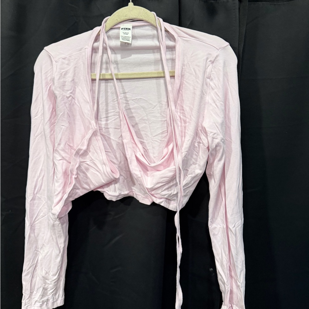 PINK Victoria's Secret Soft Pink Wrap Top - Picture 2 of 3